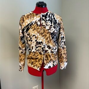 Leopard Print Karen Scott Cardigan